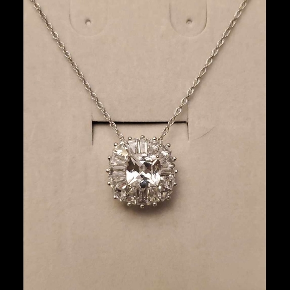 Zales Sapphire Sunburst Pendant in Sterling Silver - Picture 3 of 3